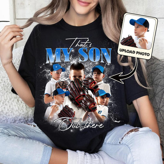 Für meinen Sohn/meine Tochter da draußen – personalisiertes Baseball-T-Shirt und Hoodie