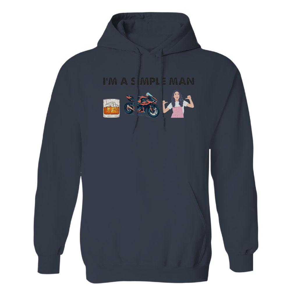 Ich bin ein einfacher Mann – Personalisierter, bestickter Hoodie für Paare