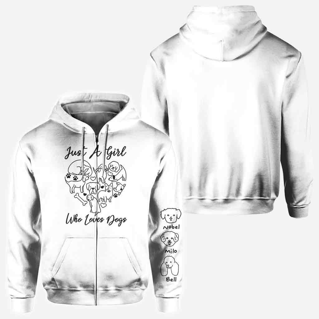 Einfach ein Mädchen, das Hunde liebt – personalisiertes T-Shirt mit Hundemotiv