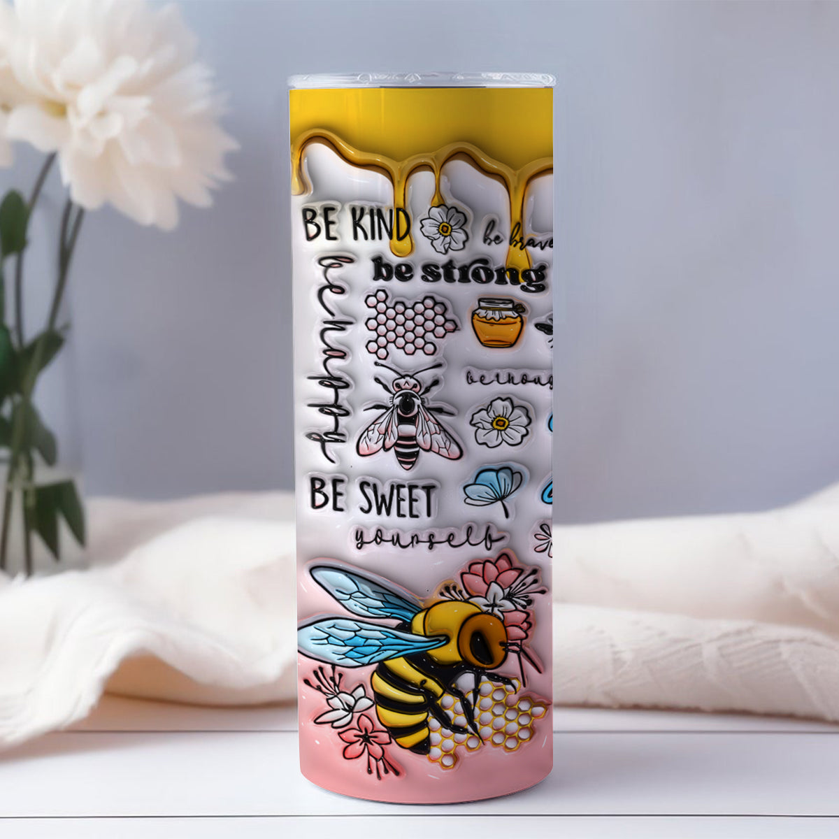 Positive Affirmation Bee – Personalisierter schlanker Becher