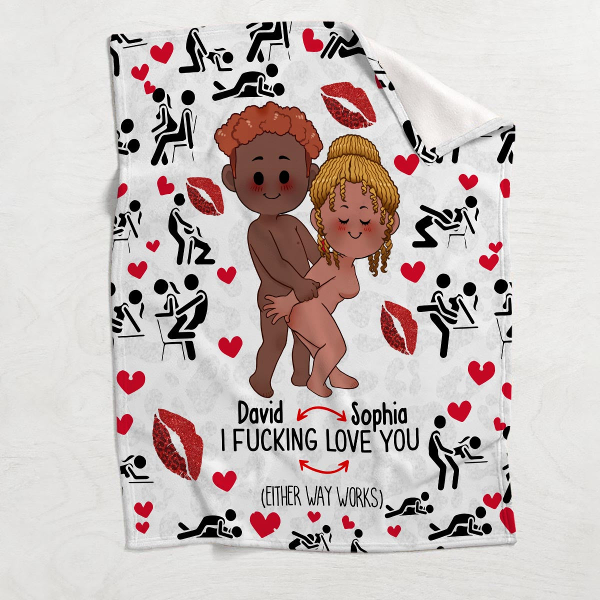 Ich liebe dich – Personalisierte Pärchendecke