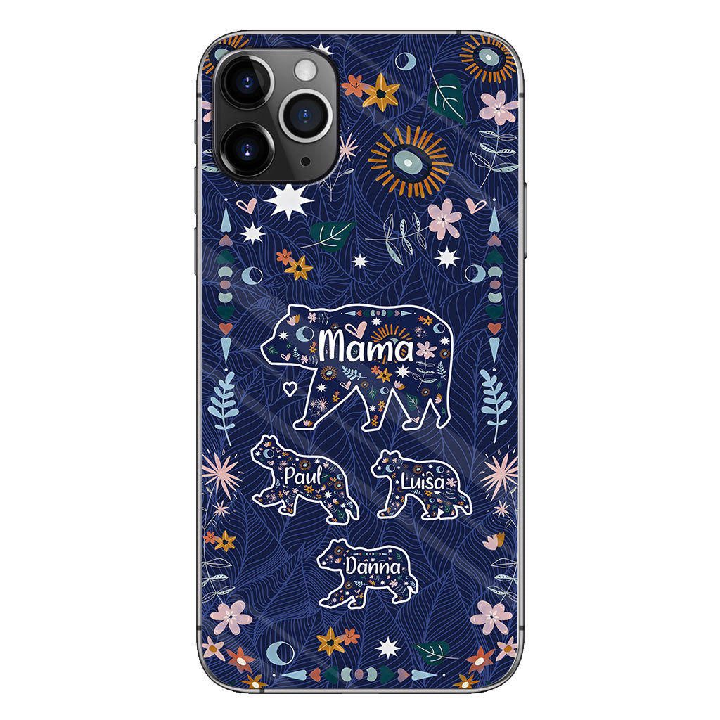 Mama Bear Floral – Personalisierte Handyhülle für Mütter