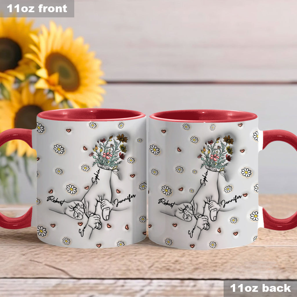 Mamas Hand halten – Personalisierte Tasse mit Muttermotiv