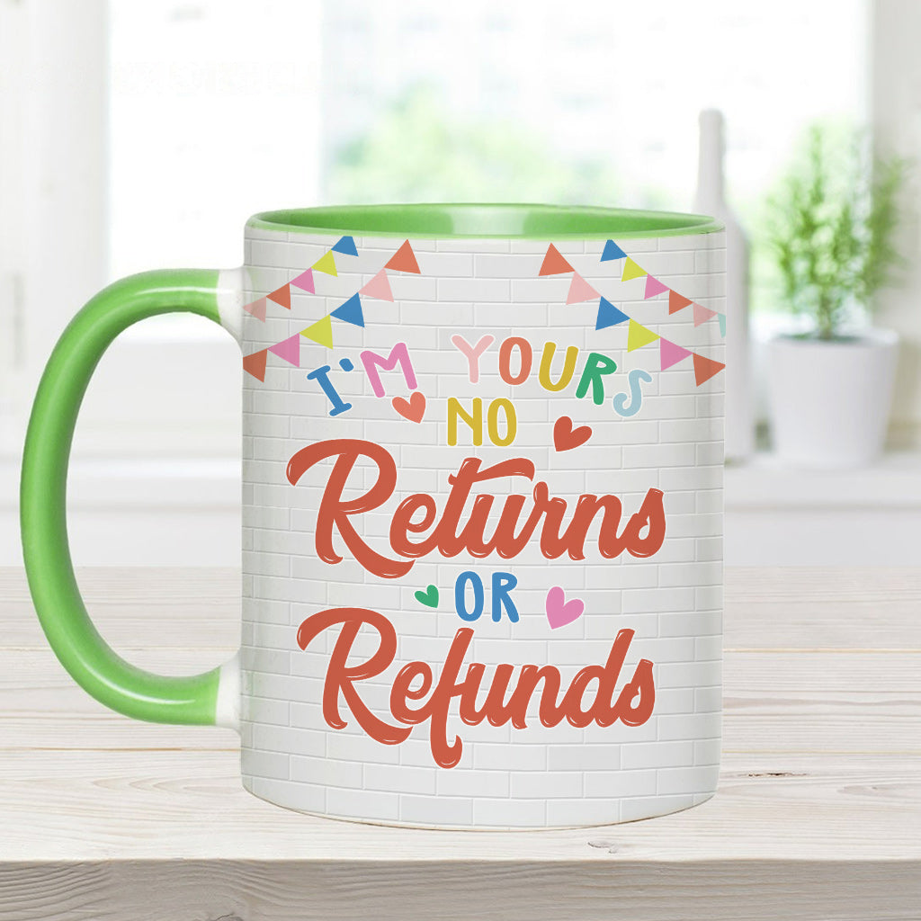 Ich gehöre dir – Keine Rückgabe oder Rückerstattung – Personalisierte Tasse für Paare