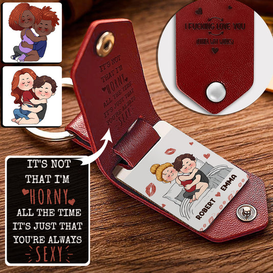 Ich liebe dich – Personalisierter Leder-Schlüsselanhänger mit Partnerfoto