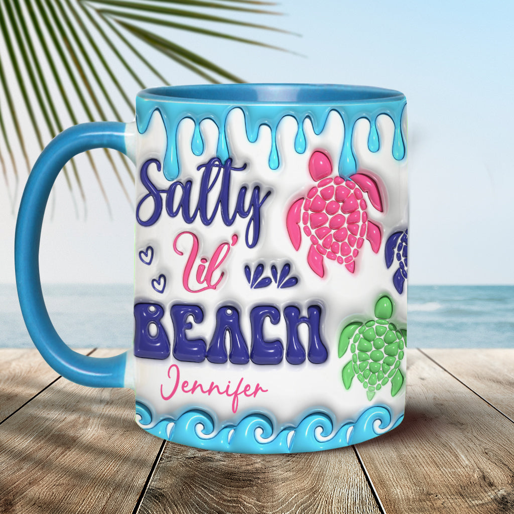 Salty Lil' Beach Turtle Lovers Aufblasbarer personalisierter Becher mit Schildkrötenmotiv
