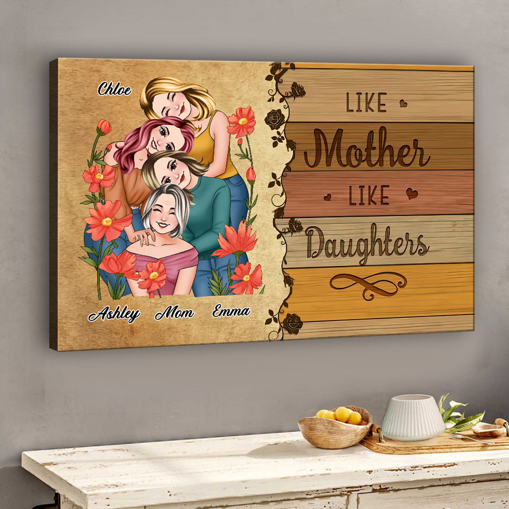 Wie die Mutter, so die Töchter – Familienporträt – Personalisierte Leinwand und Poster für die Mutter