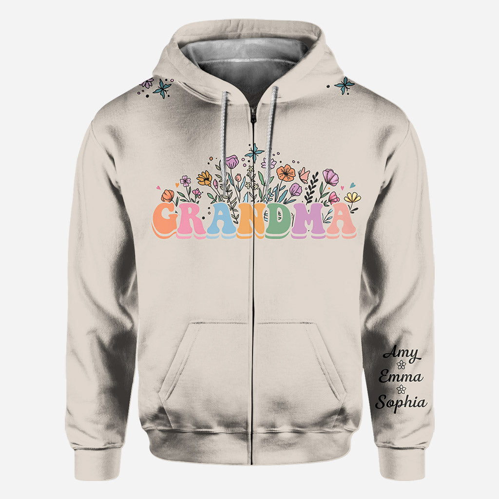 Blume mit beliebigem Titel - Personalisiertes Oma-Shirt