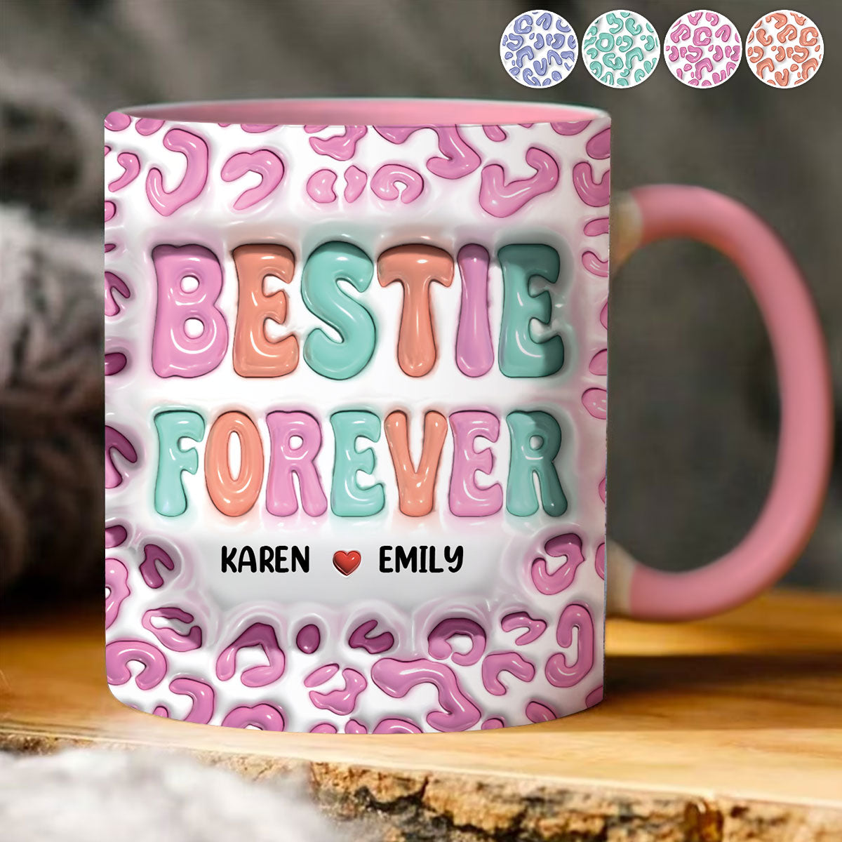Für immer beste Freundin - Personalisierte Tasse mit dem Aufdruck „Bestie“