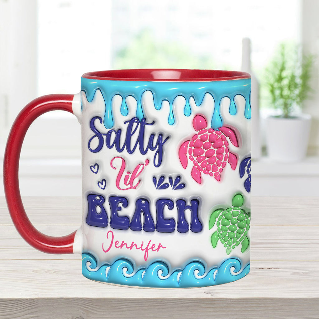 Salty Lil' Beach Turtle Lovers Aufblasbarer personalisierter Becher mit Schildkrötenmotiv