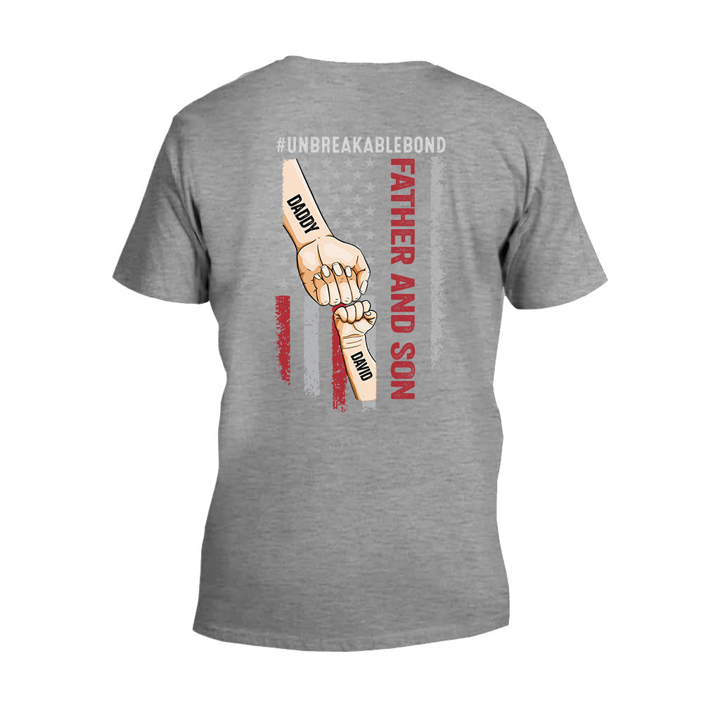 Unzerbrechliches Vater-Sohn-Band – Personalisiertes Vater-T-Shirt und Hoodie