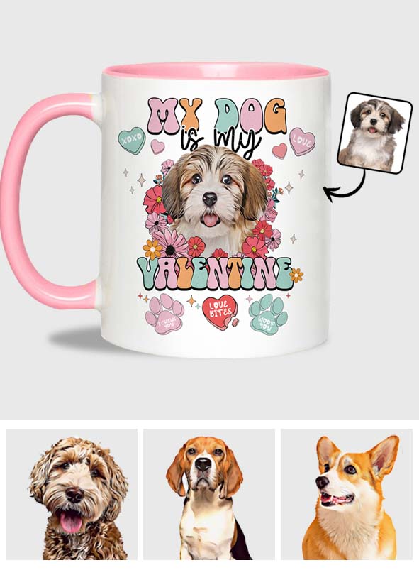 Mein Hund ist mein Valentinsschatz - Personalisierte Tasse mit Hundemotiv
