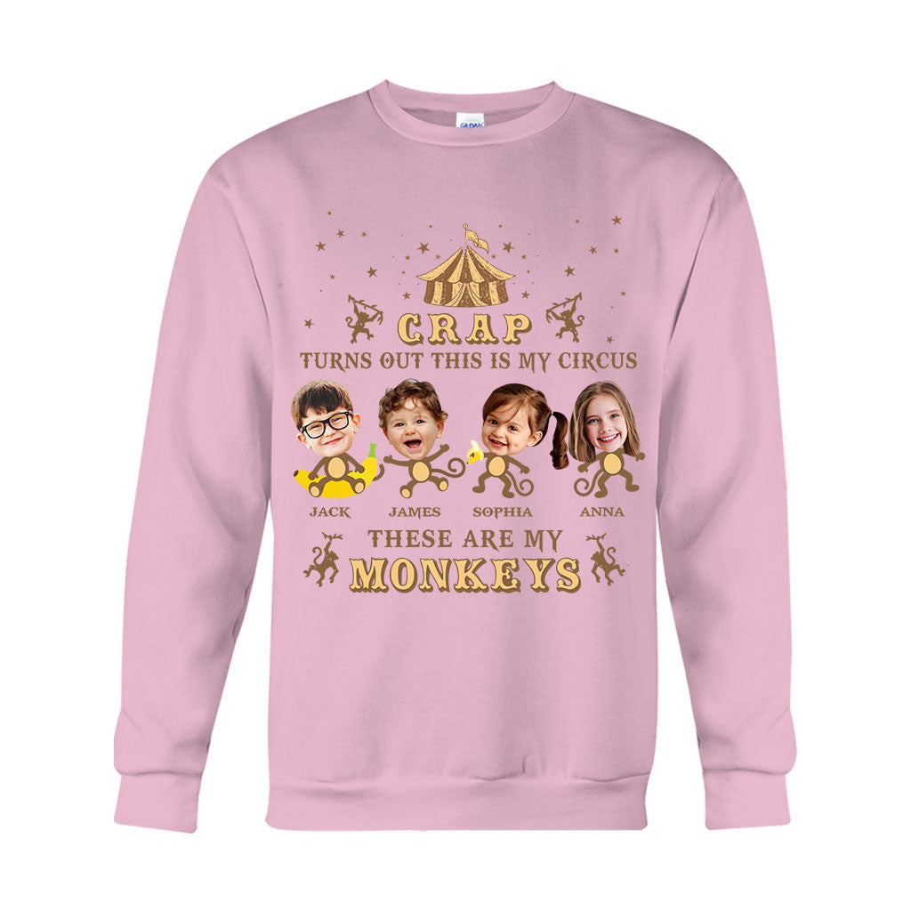Das ist mein Zirkus, das sind meine Affen – Personalisiertes Mutter-T-Shirt und Hoodie