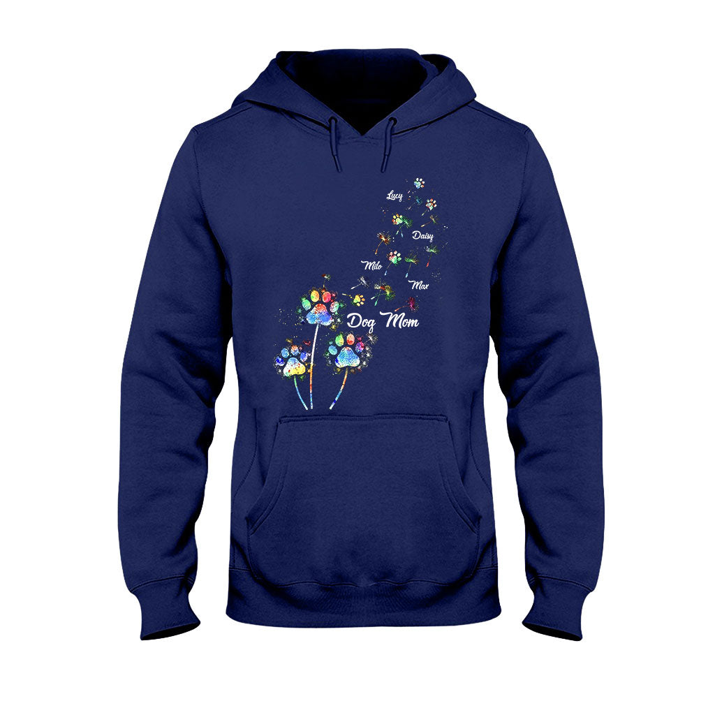 Hundemama/Katzenmama/Haustiermama Buntes Löwenzahn-Motiv – Personalisiertes Hunde-T-Shirt und Hoodie