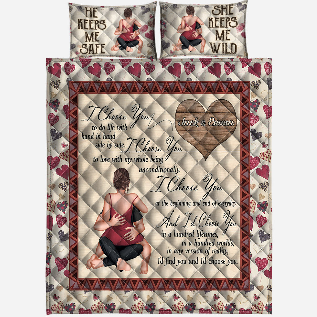 Ich wähle dich – Personalisiertes Quilt-Set für Paare