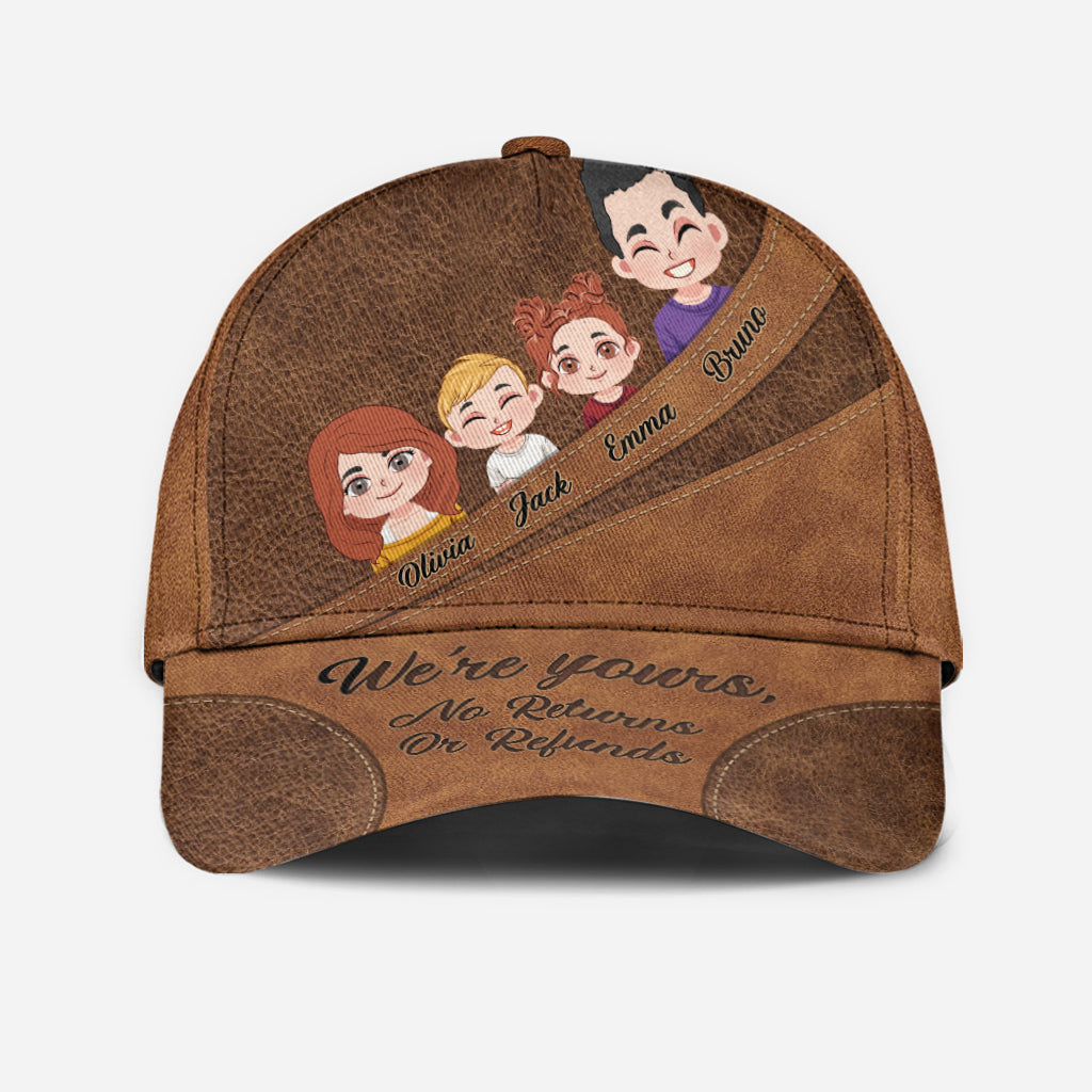 We're Yours No Returns Or Refunds Chibi Kids - Personalized Father Classic Cap