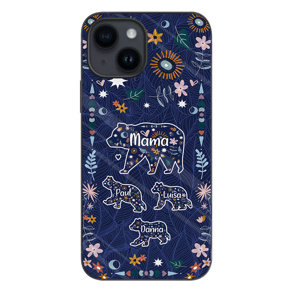Mama Bear Floral – Personalisierte Handyhülle für Mütter