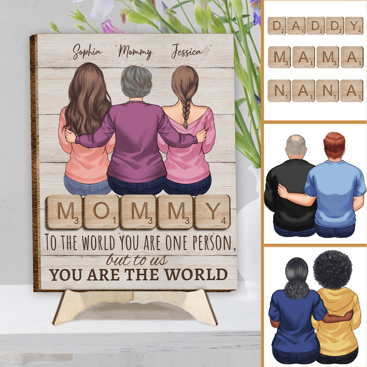 Mother Father To The World You Are One Person Photo Custom - Personalized Mother 2 Layered Wood Sign / Wood Plaque