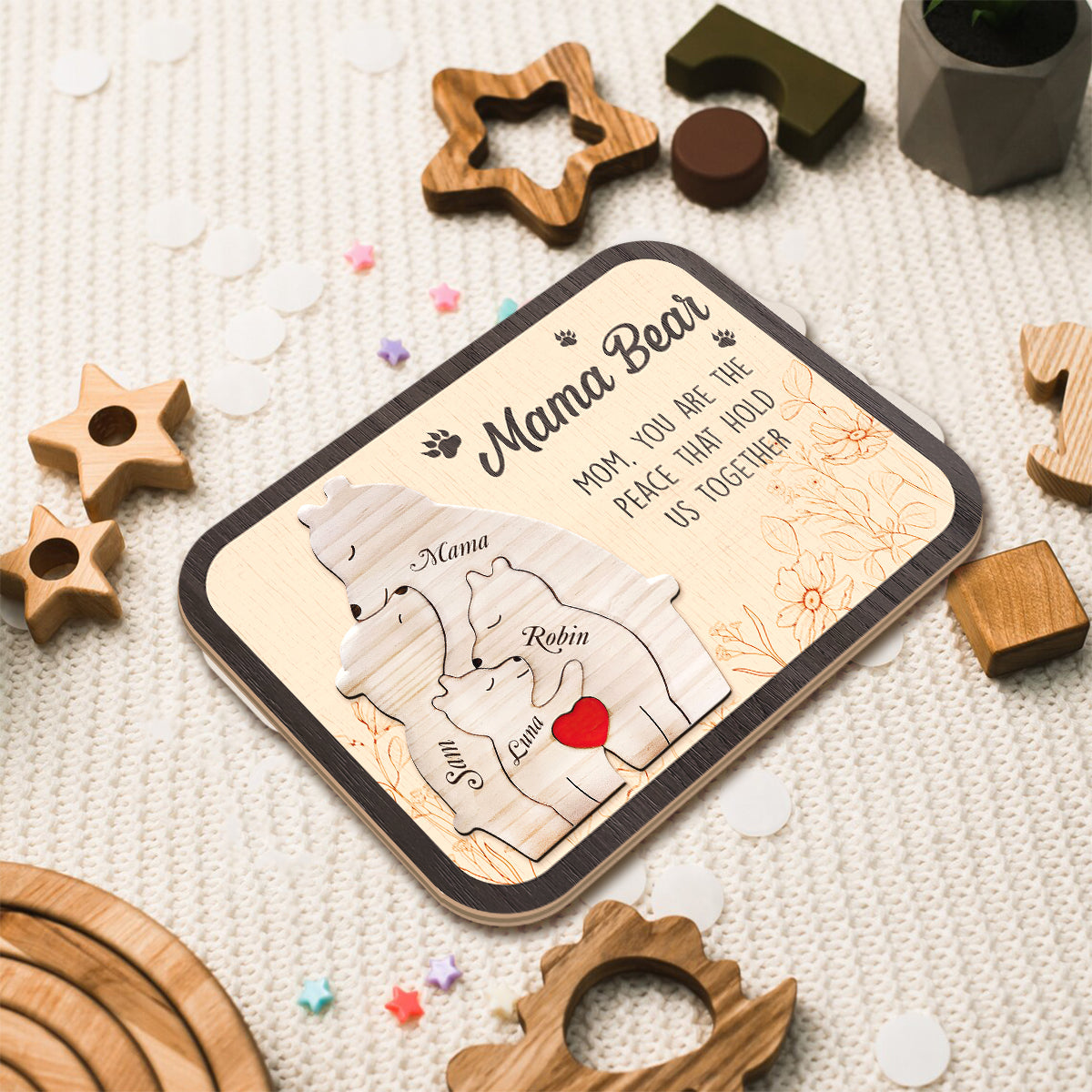 Mama, du bist das, was uns zusammenhält – Personalisiertes Puzzle mit dem Namen Mama