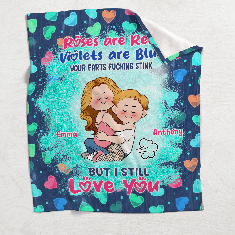 Deine Fürze stinken zum Himmel, aber ich liebe dich trotzdem – Personalisierte Pärchendecke