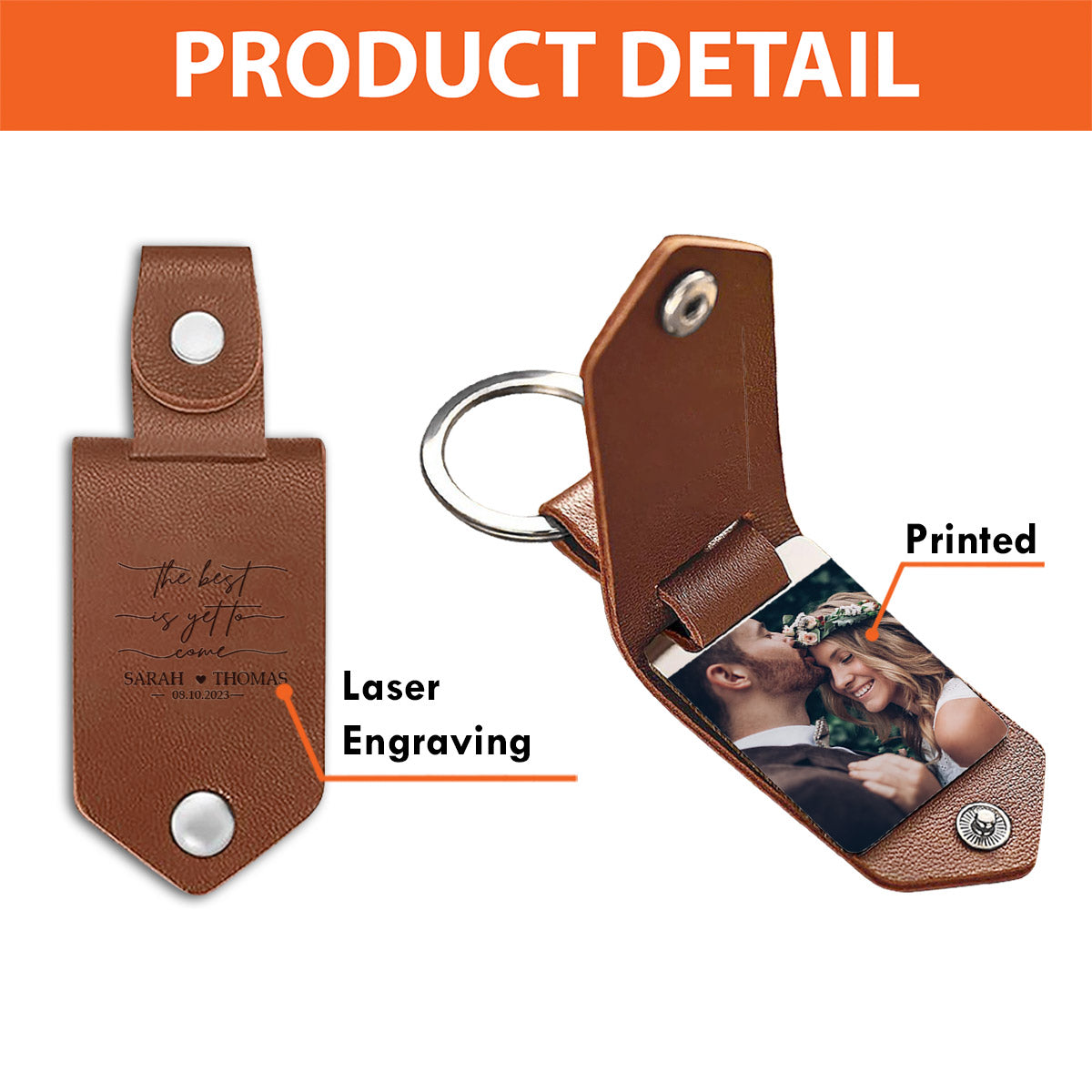 The Best Is Yet To Come - wedding gift for husband, wife, boyfriend, girlfriend - Personalized Leather Photo Keychain