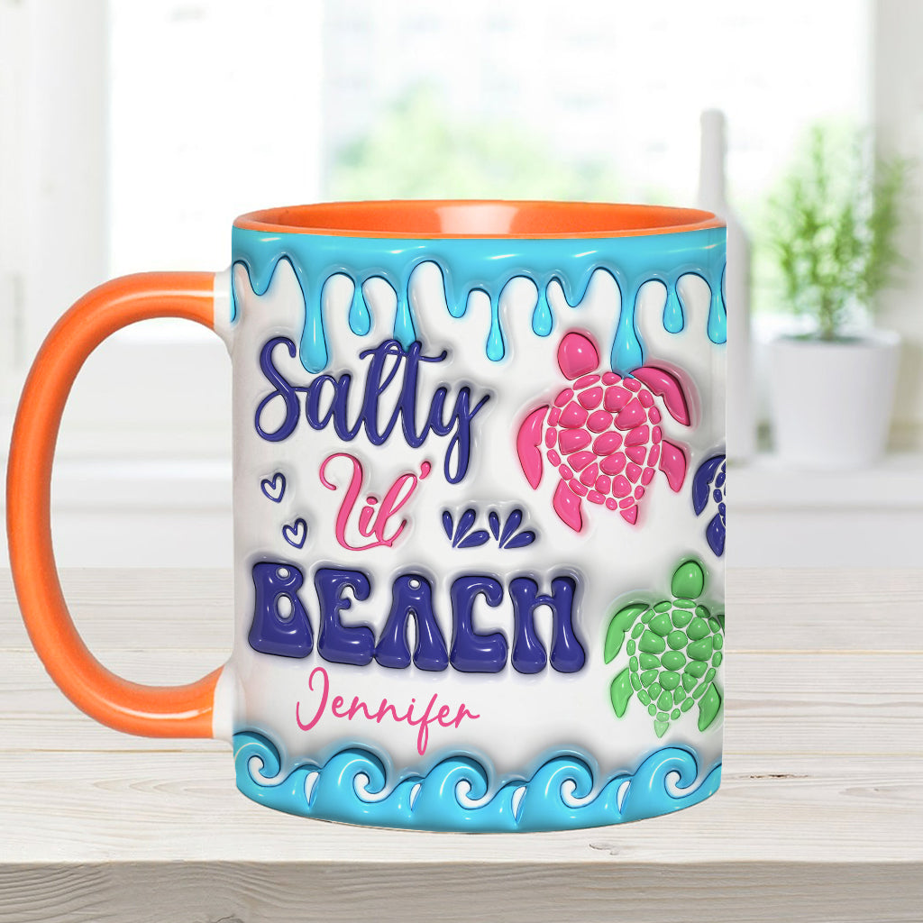Salty Lil' Beach Turtle Lovers Aufblasbarer personalisierter Becher mit Schildkrötenmotiv