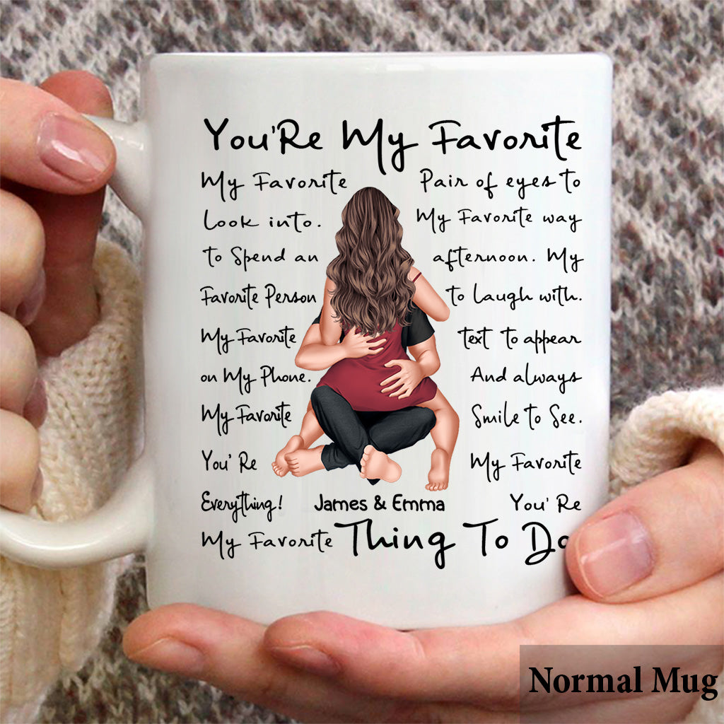 Du bist meine Lieblingsbeschäftigung – personalisierte Tasse für Paare