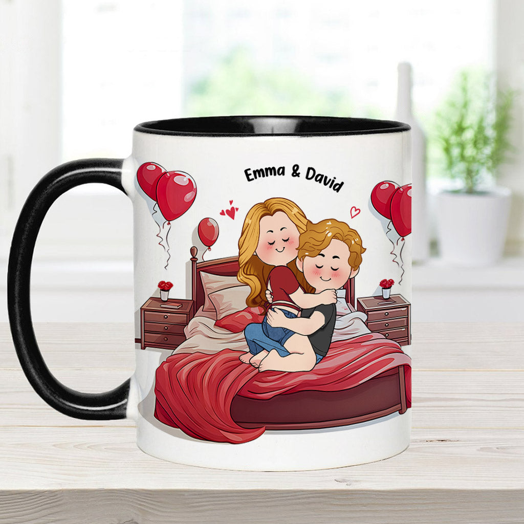 Mein Lieblingsplatz ist dein riesiger Schwanz in mir - Personalisierte Tasse für Paare