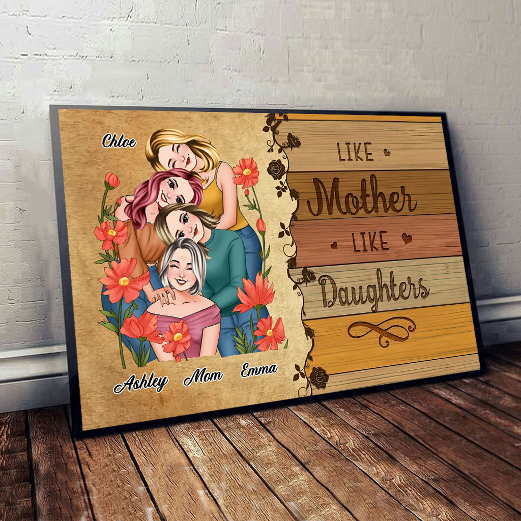 Wie die Mutter, so die Töchter – Familienporträt – Personalisierte Leinwand und Poster für die Mutter