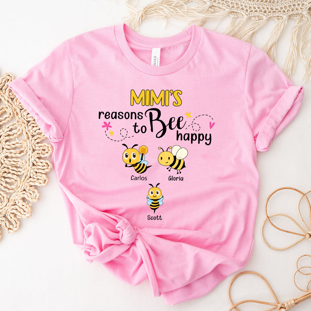 Grandma's Reasons To Bee Happy - Personalized Bee T-shirt And Hoodie