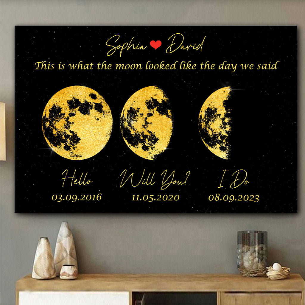 So sieht der Mond aus – Personalisierte Leinwand und Poster für Paare
