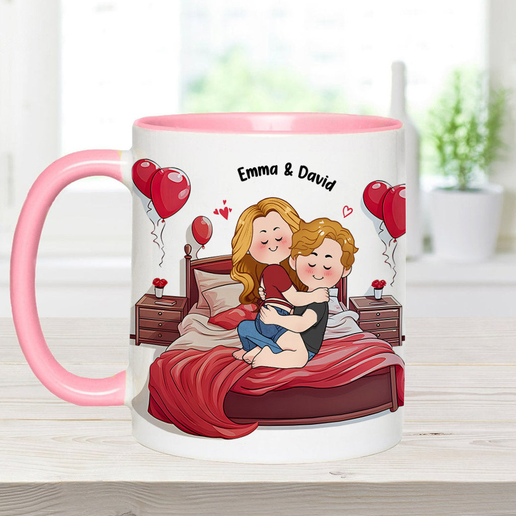 Mein Lieblingsplatz ist dein riesiger Schwanz in mir - Personalisierte Tasse für Paare