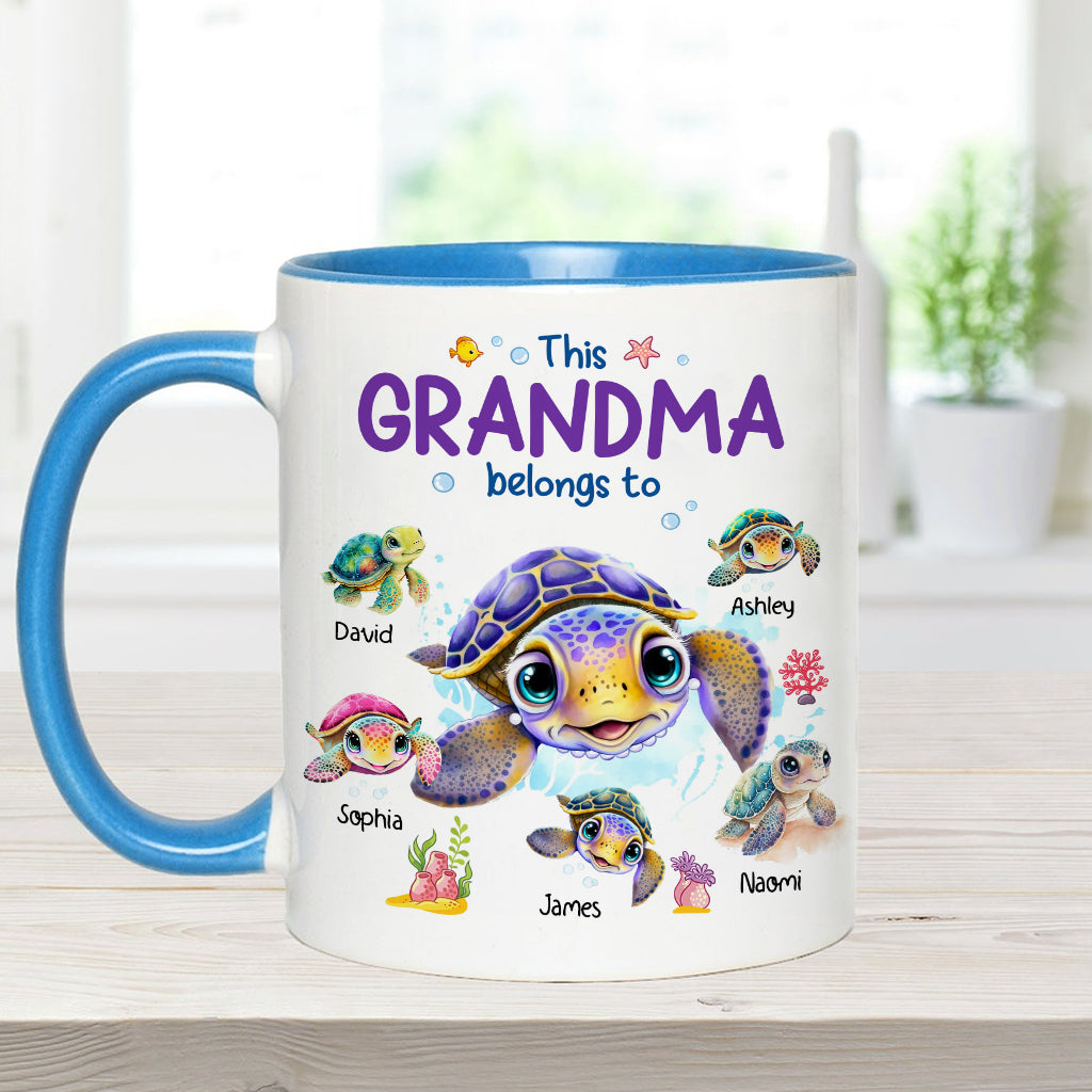This Grandma Nana Gigi Belongs To - Personalized Grandma Accent Mug
