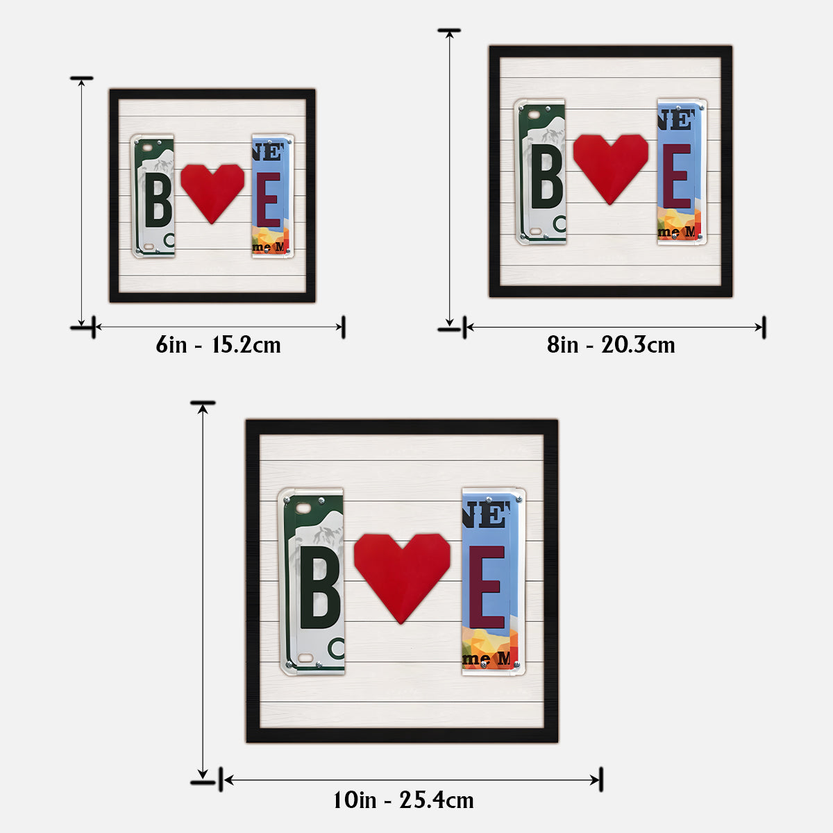 Kennzeichen mit beliebigen Buchstaben - Personalisiertes zweilagiges Holzschild für Paare / Holzplakette