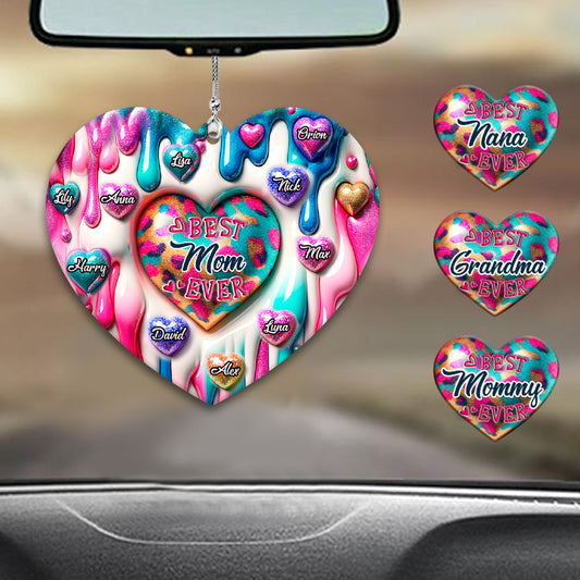 Best Mom Grandma Ever - Personalized Mother Car Ornament