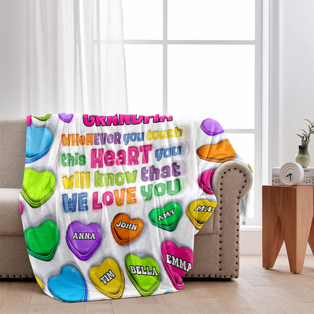 Berühre dieses Herz, ich liebe dich, Oma Nana Gigi - Personalisierte Oma-Decke