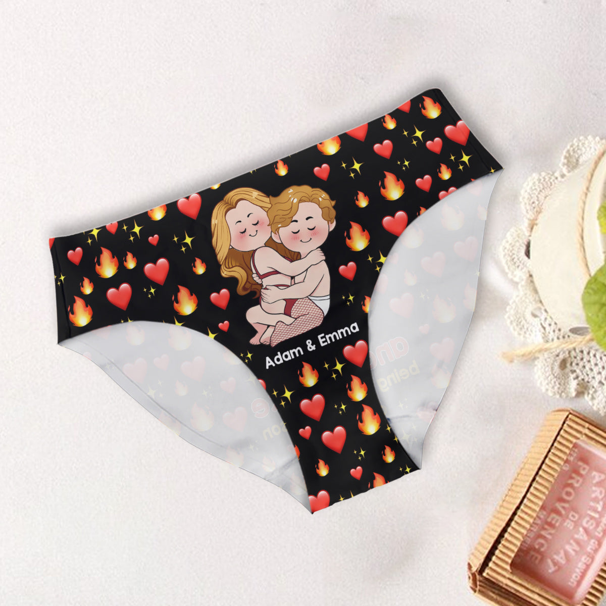 Danke, dass du so heiß bist – personalisierte Damen-Slips und Herren-Boxershorts für Paare