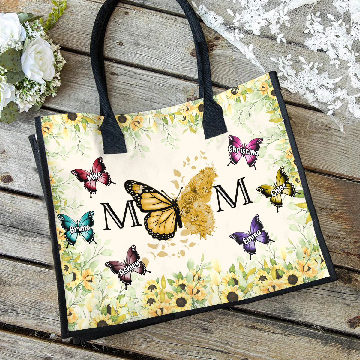 Beste Mama aller Zeiten – Personalisierte Tragetasche aus Canvas für Mütter