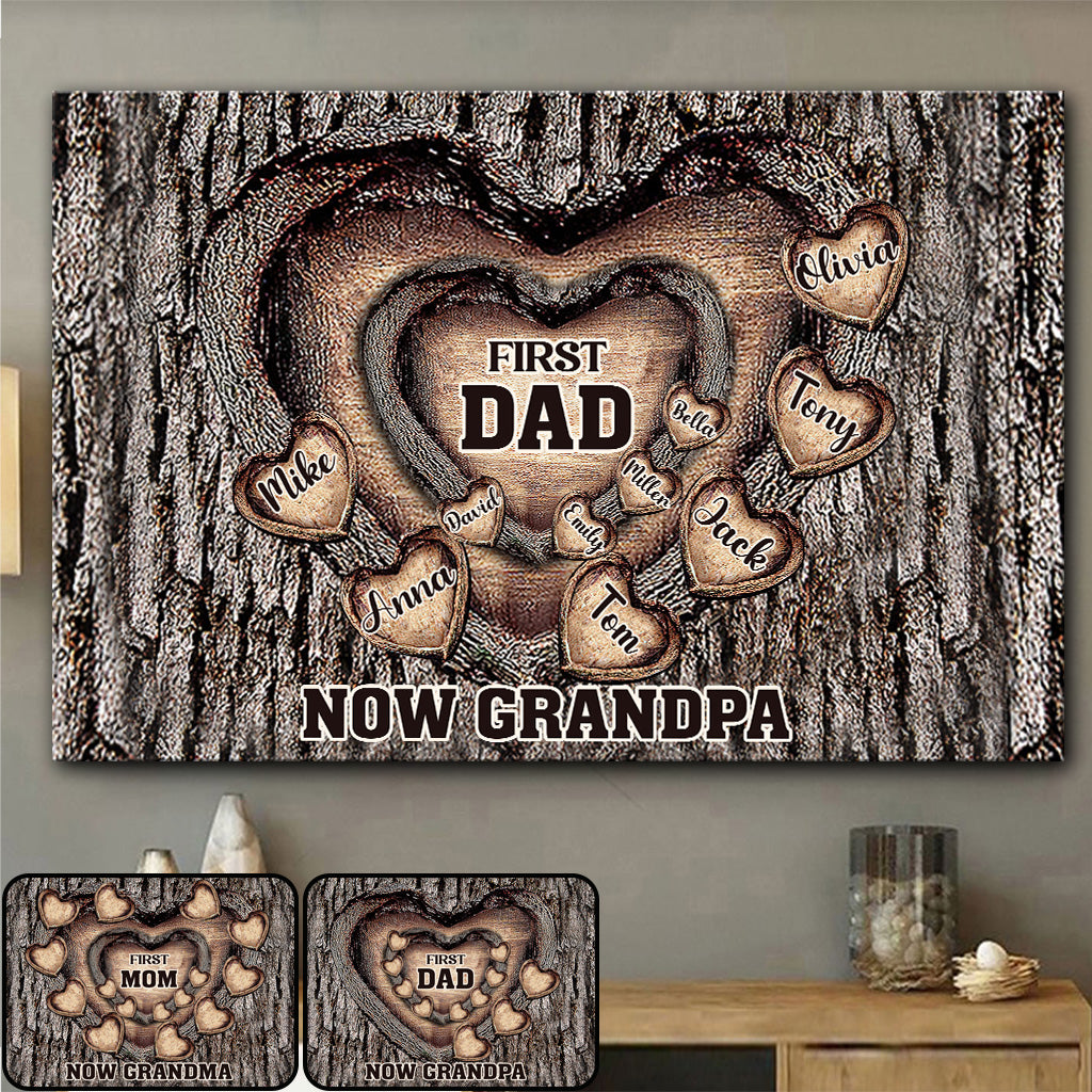 Erst Papa, jetzt Opa – Personalisierte Leinwand und Poster für Väter