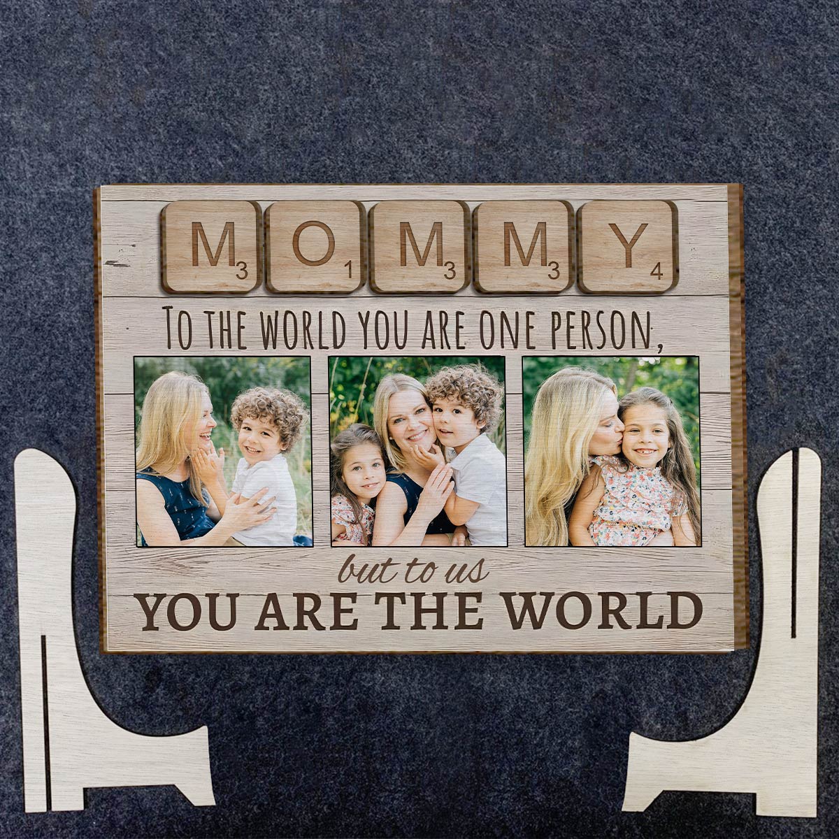 Mother Father To The World You Are One Person Photo Custom - Personalized Mother 2 Layered Wood Sign / Wood Plaque