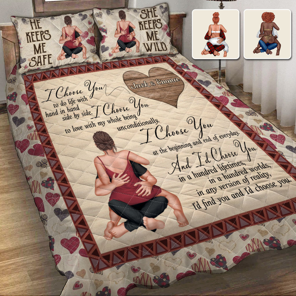 Ich wähle dich – Personalisiertes Quilt-Set für Paare