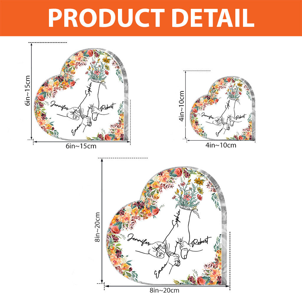 Mutter und Töchter – Personalisierte Acrylplakette in individueller Form für die Mutter