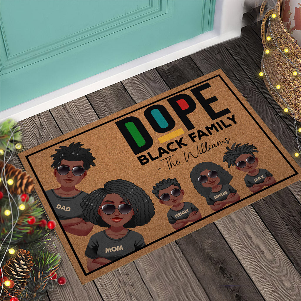 Dope Black Family - Personalized African American Doormat