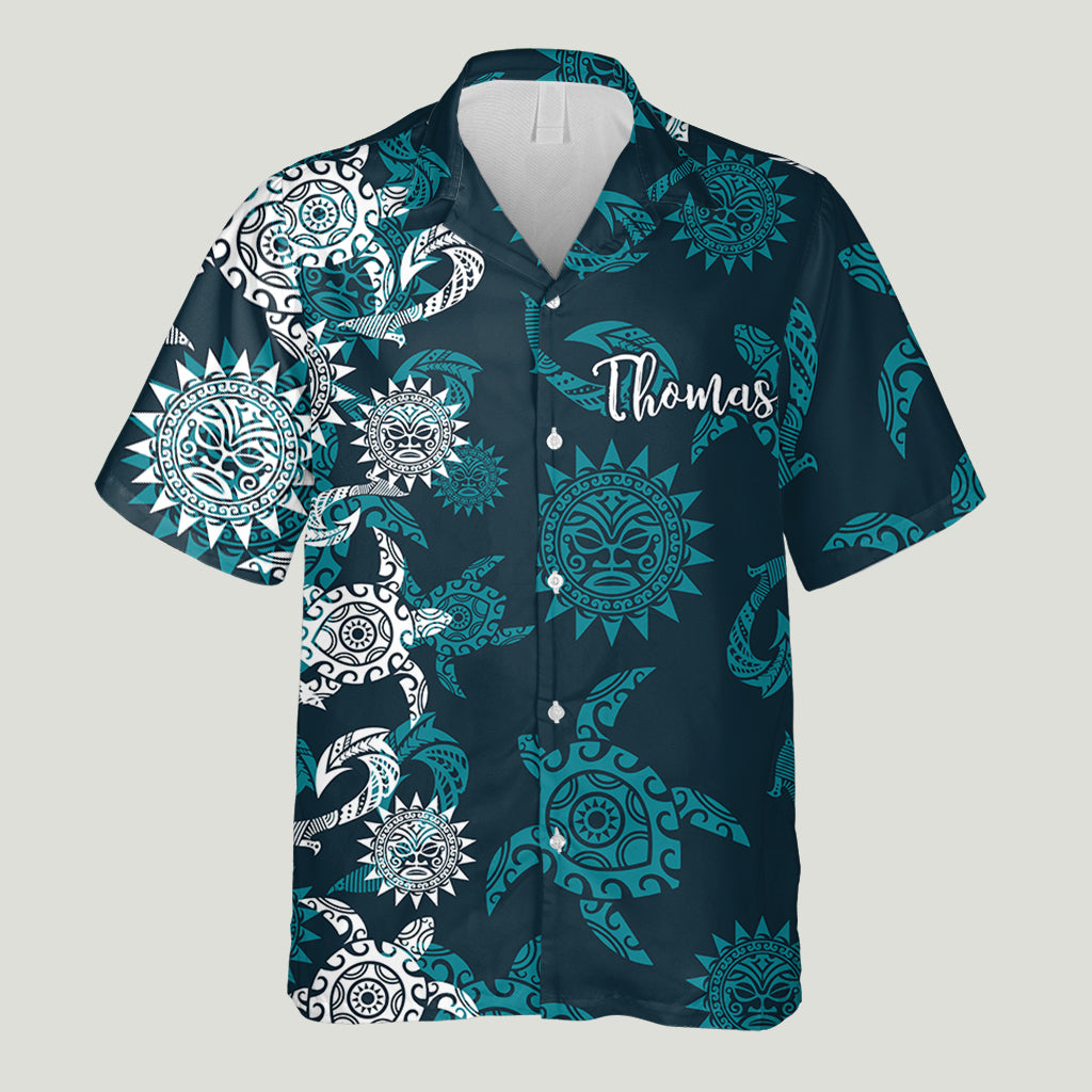 Wunderschönes Stammes-Schildkröten-Shirt – personalisiertes Hawaiihemd mit Schildkrötenmotiv