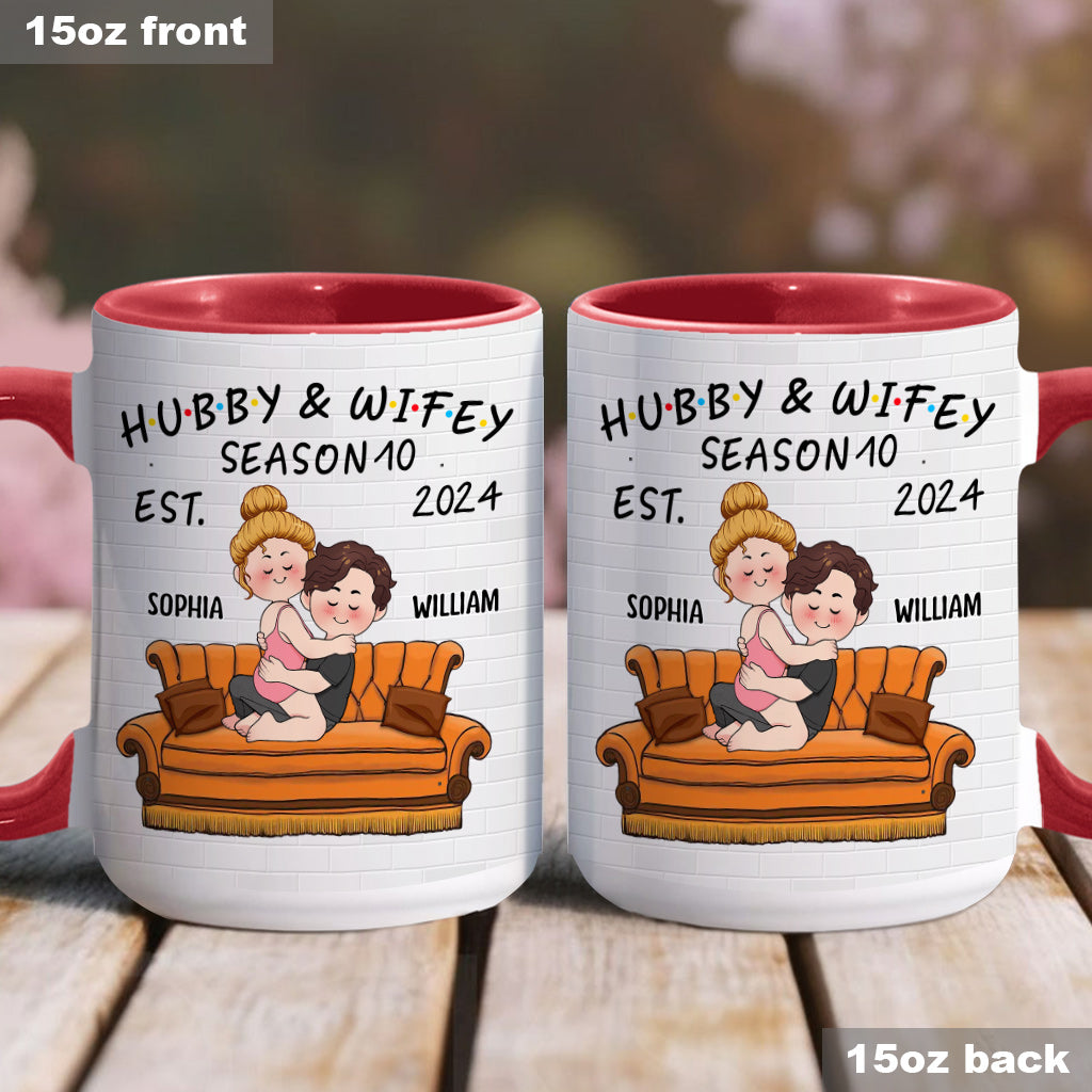 Ehemann & Ehefrau - Personalisierte Tasse mit Ehepaar-Motiv