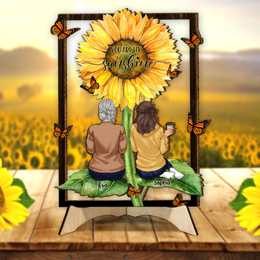 You Are My Sunshine - Personalized Mother 2 Layered Wood Sign / Wood Plaque
