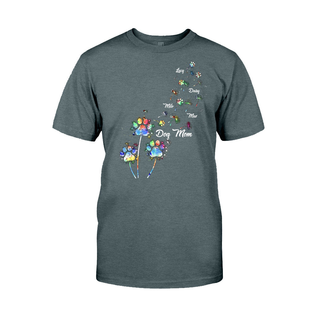 Hundemama/Katzenmama/Haustiermama Buntes Löwenzahn-Motiv – Personalisiertes Hunde-T-Shirt und Hoodie