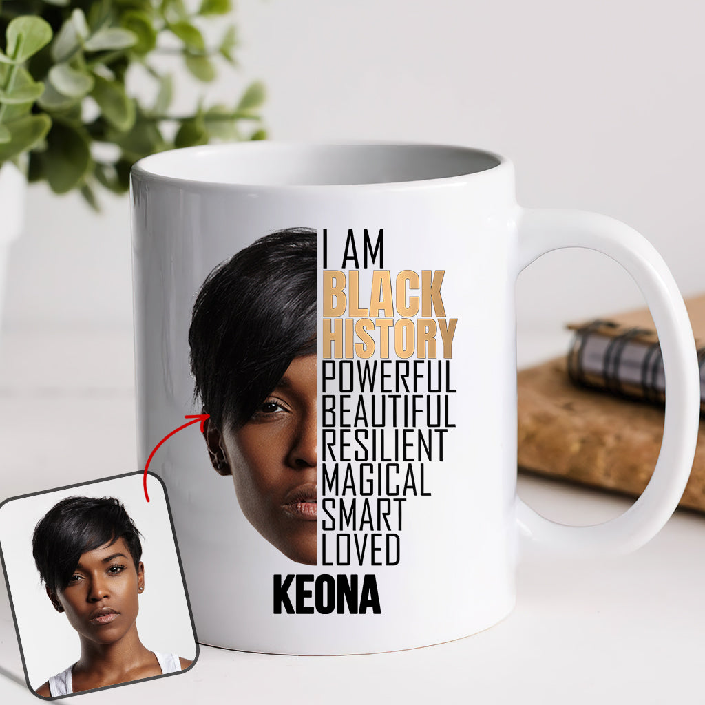 Ich bin schwarz – Foto der Geschichte – Personalisierte Tasse für Afroamerikaner