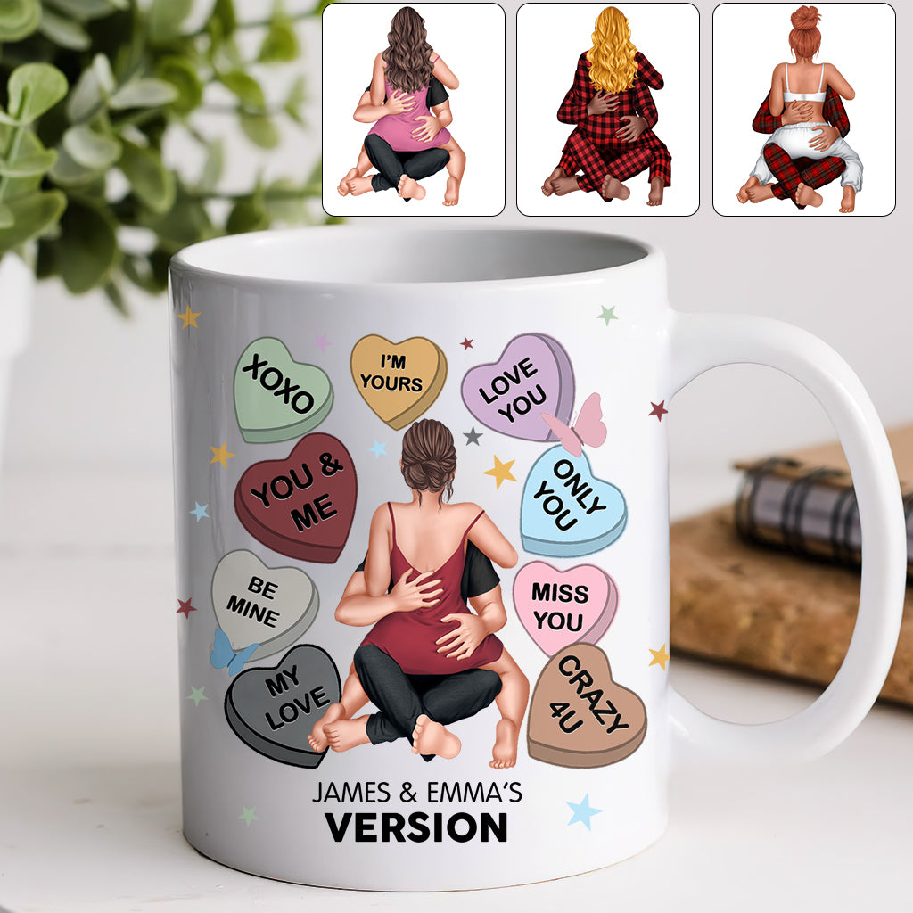 Herzbonbon-Paarversion – Personalisierter Pärchenbecher