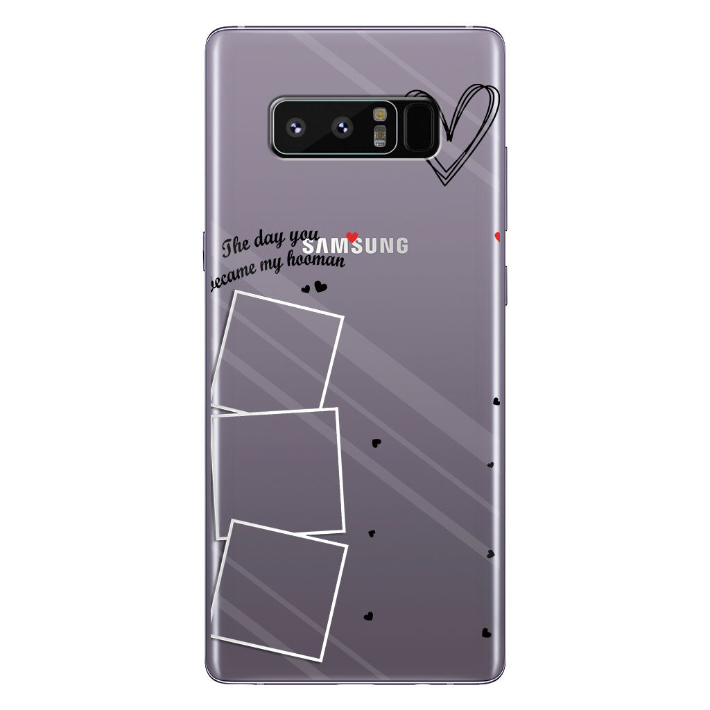 The Day You Became My Hooman Dog Cat Pet Lover Custom Photos And Calendar - Personalized Dog Clear Phone Case